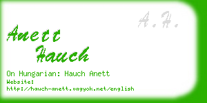 anett hauch business card